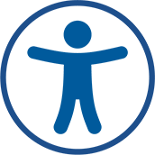 Cartoon person in a circle